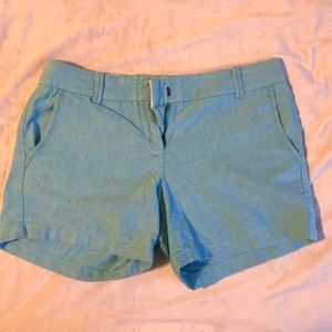 J. Crew Turquoise Oxford Shorts size 2